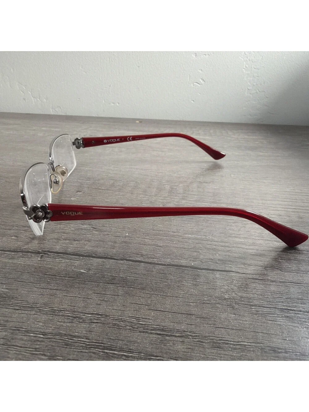 Vogue VO 3875-B 548 Silver Burgundy Flower FRAMES ONLY Eyeglasses 52-17-135